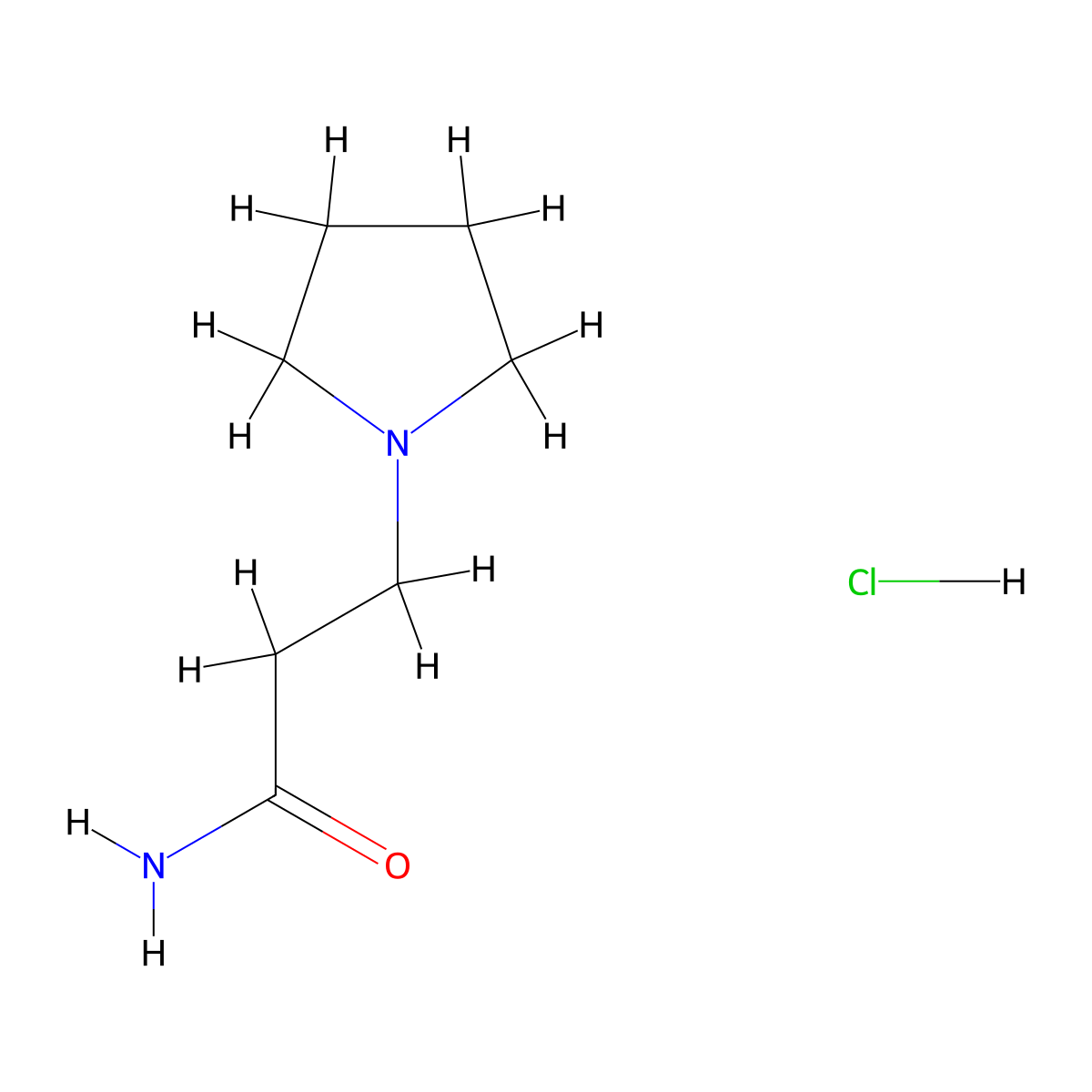 3-(Pyrrolidin-1-yl)propanamide hydrochloride molecular structure, CAS 4996-39-8