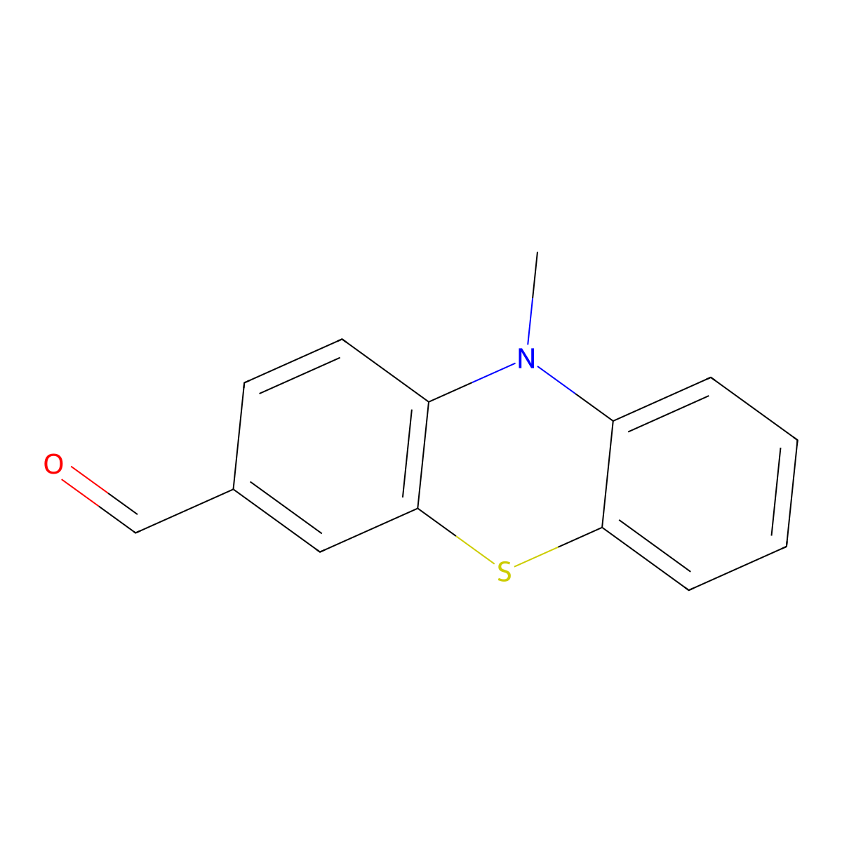 10-Methyl-10H-phenothiazine-3-carbaldehyde molecular structure, CAS 4997-36-8