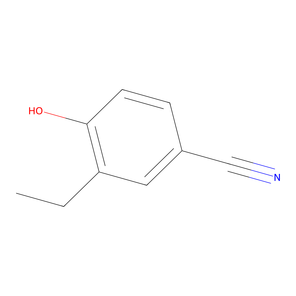 3-Ethyl-4-hydroxybenzonitrile molecular structure, CAS 4997-55-1