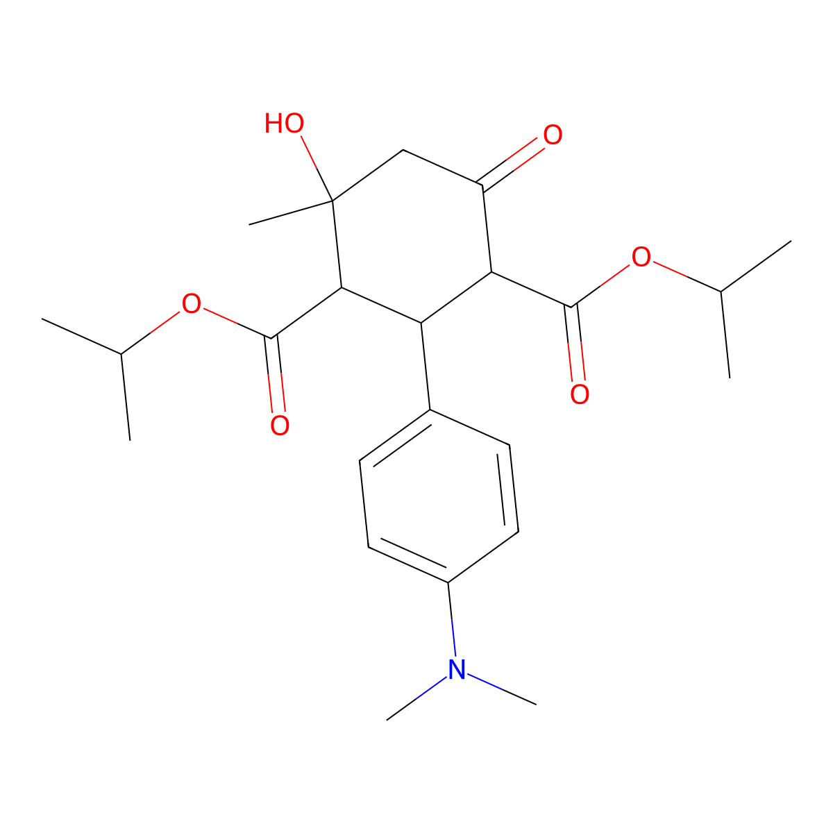 Dipropan-2-yl 2-[4-(dimethylamino)phenyl]-4-hydroxy-4-methyl-6-oxocyclohexane-1,3-dicarboxylate molecular structure, CAS 499766-33-5