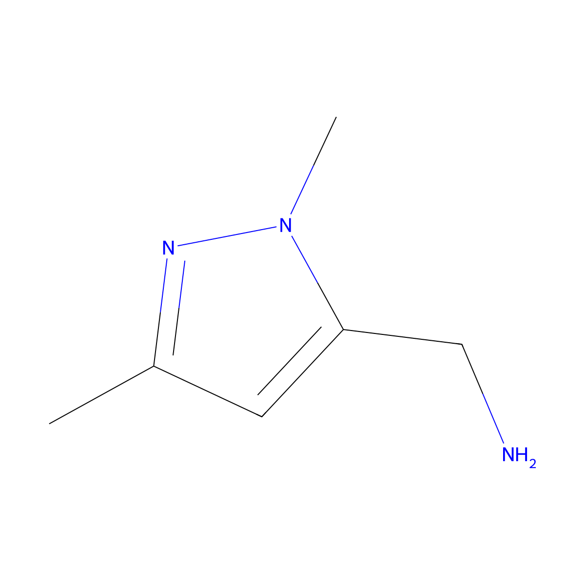 (1,3-Dimethyl-1H-pyrazol-5-yl)methanamine molecular structure, CAS 499770-63-7