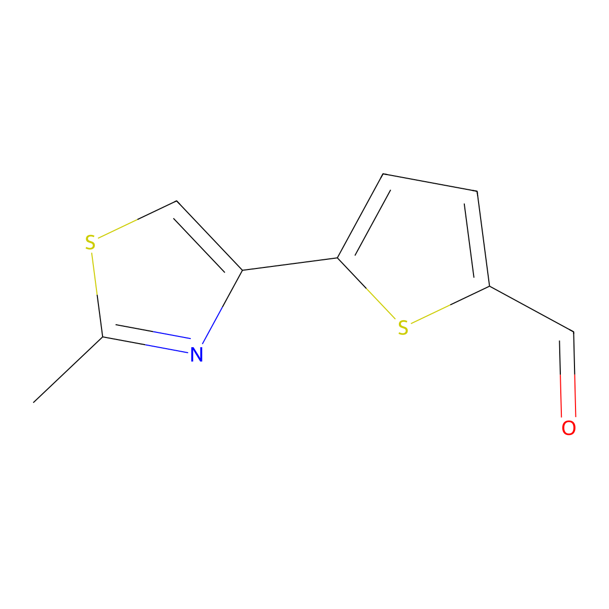 5-(2-Methyl-1,3-thiazol-4-yl)thiophene-2-carboxaldehyde molecular structure, CAS 499770-66-0