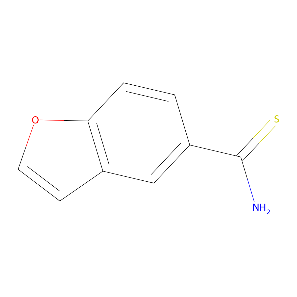 1-Benzofuran-5-carbothioamide molecular structure, CAS 499770-74-0