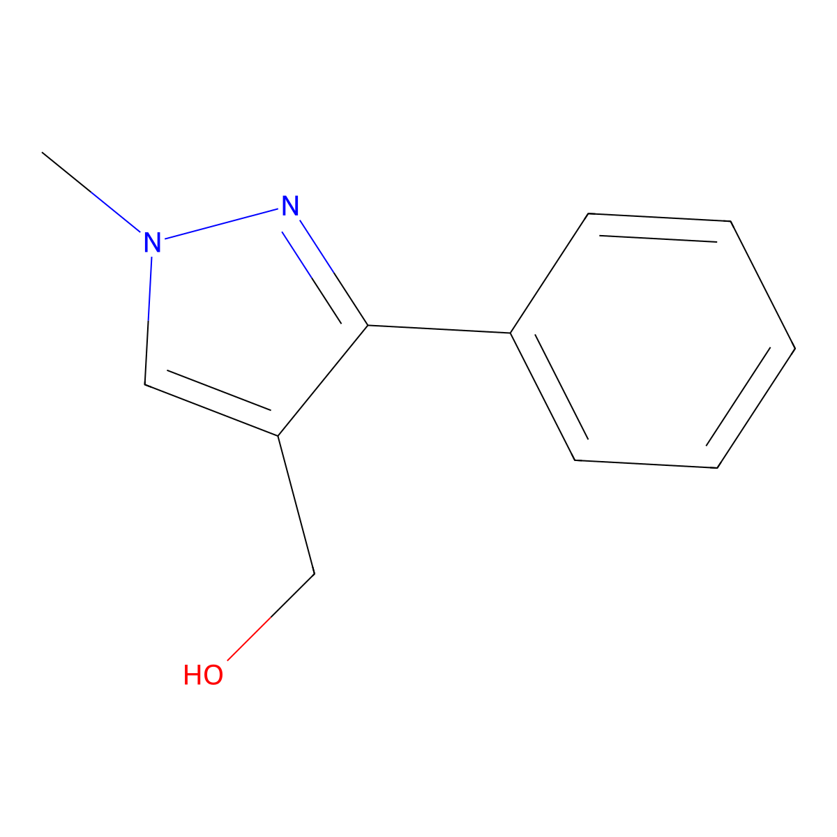 (1-Methyl-3-phenyl-1H-pyrazol-4-YL)methanol molecular structure, CAS 499770-87-5