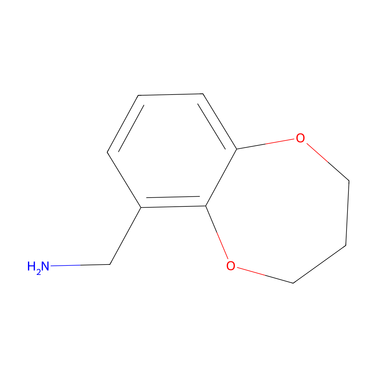 (3,4-dihydro-2H-1,5-benzodioxepin-6-yl)methanamine molecular structure, CAS 499770-91-1
