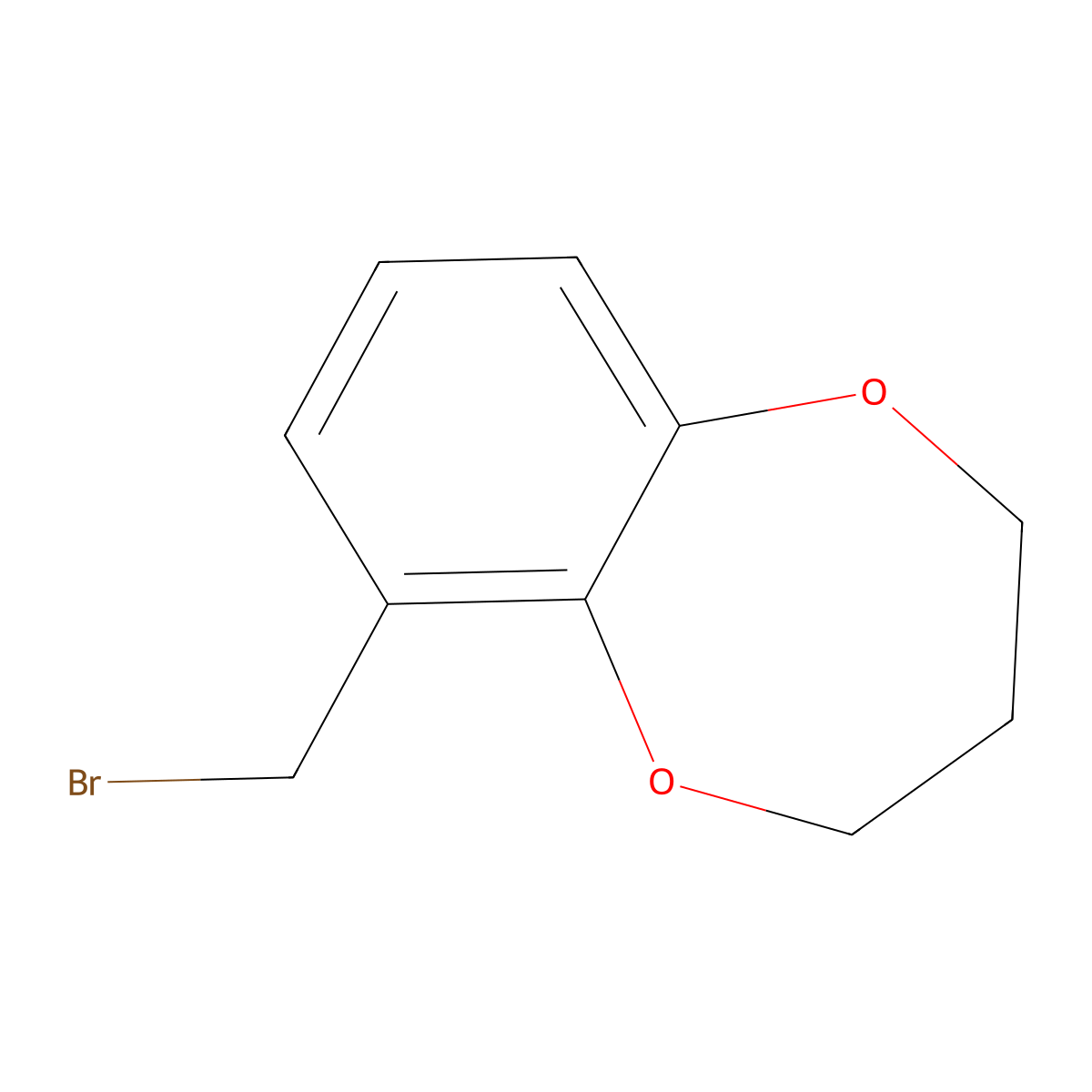 6-(bromomethyl)-3,4-dihydro-2H-1,5-benzodioxepine molecular structure, CAS 499770-96-6