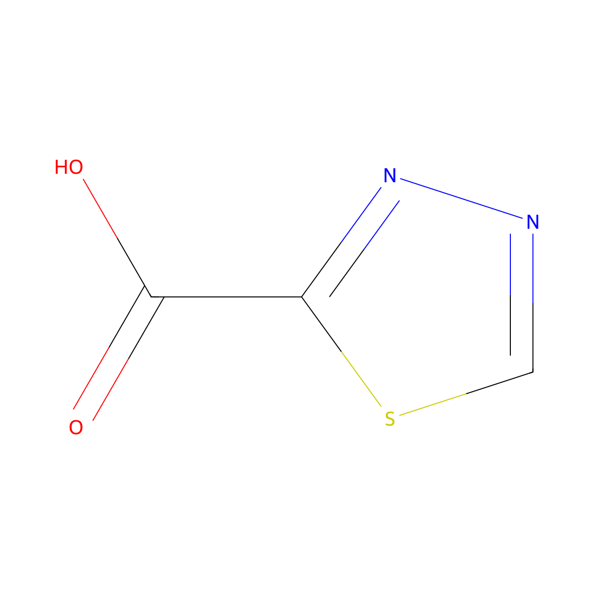 1,3,4-Thiadiazole-2-carboxylic acid molecular structure, CAS 499770-97-7