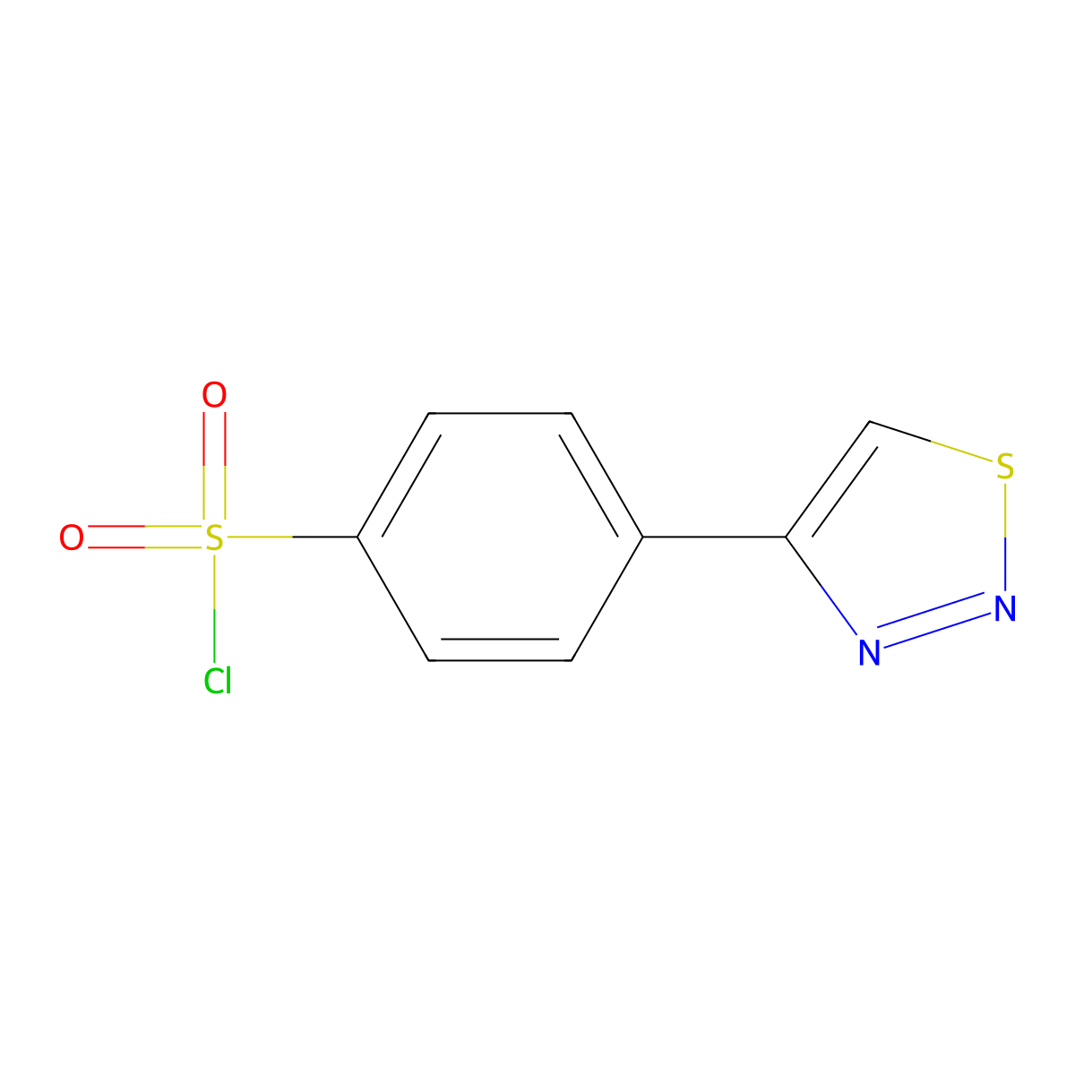4-(1,2,3-Thiadiazol-4-yl)benzene-1-sulfonyl chloride molecular structure, CAS 499771-00-5