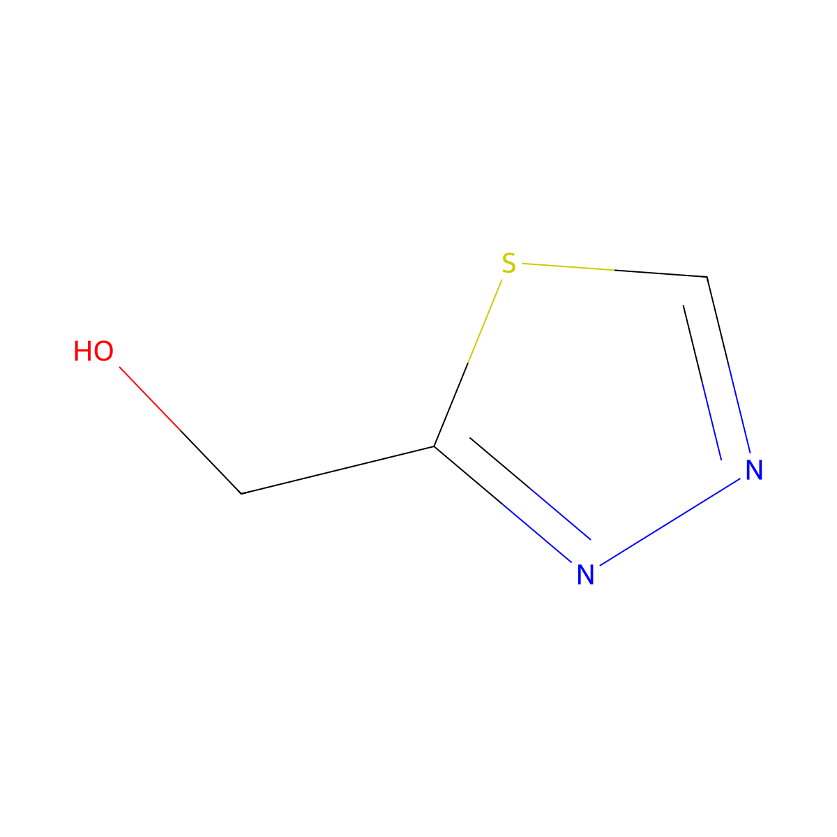 1,3,4-Thiadiazol-2-ylmethanol molecular structure, CAS 499771-03-8