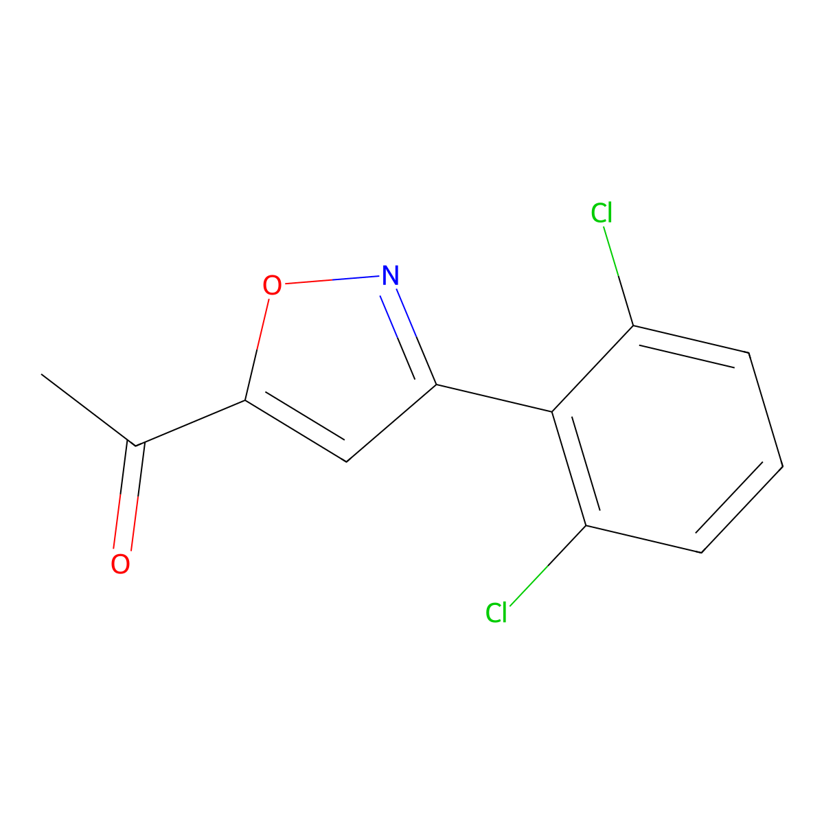 1-[3-(2,6-Dichlorophenyl)isoxazol-5-yl]ethan-1-one molecular structure, CAS 499771-12-9