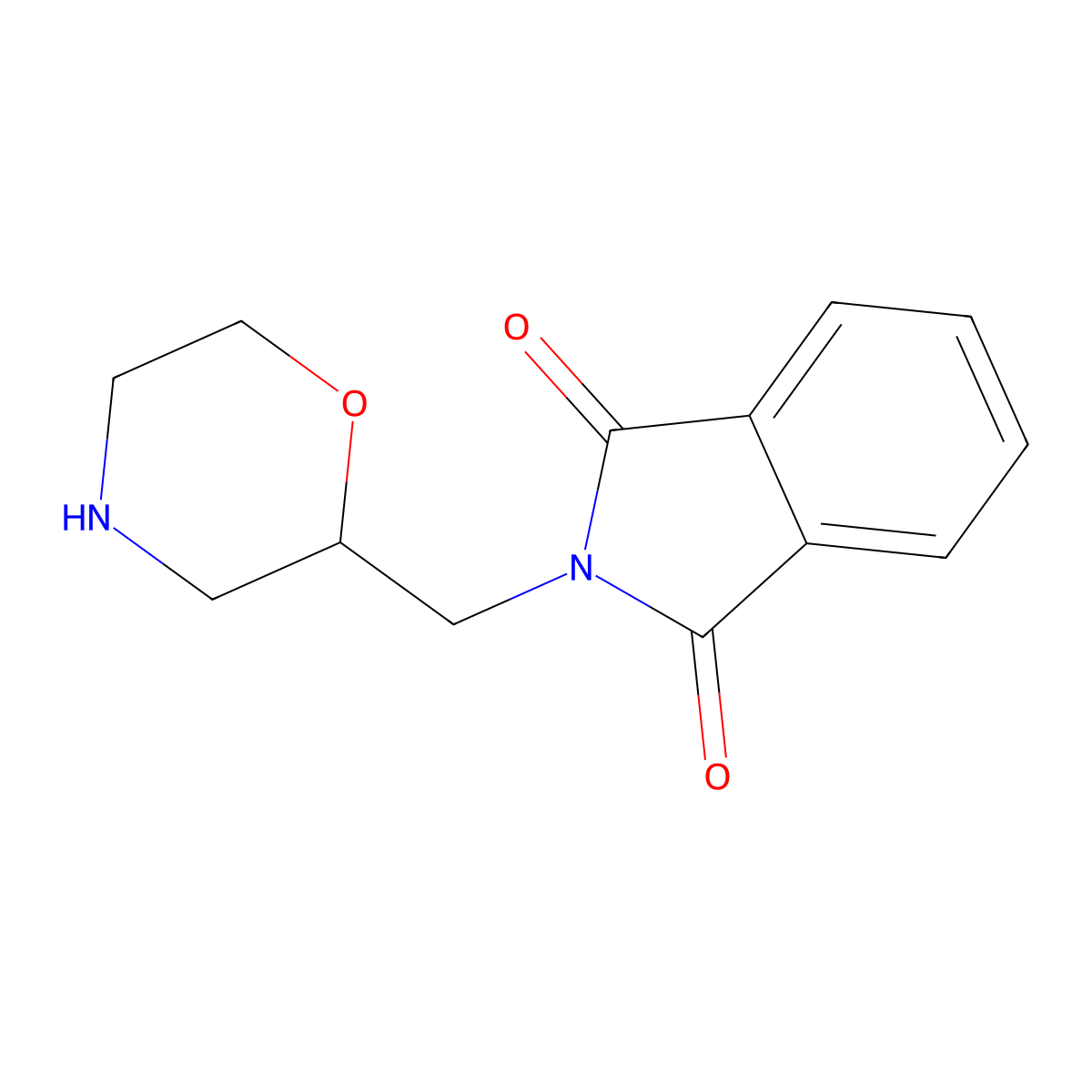 2-(Morpholin-2-ylmethyl)isoindoline-1,3-dione molecular structure, CAS 499771-20-9