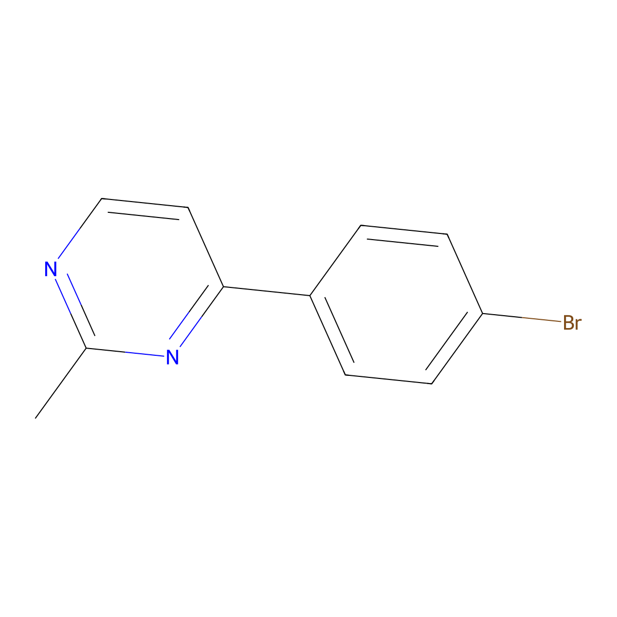 4-(4-Bromophenyl)-2-methylpyrimidine molecular structure, CAS 499785-50-1