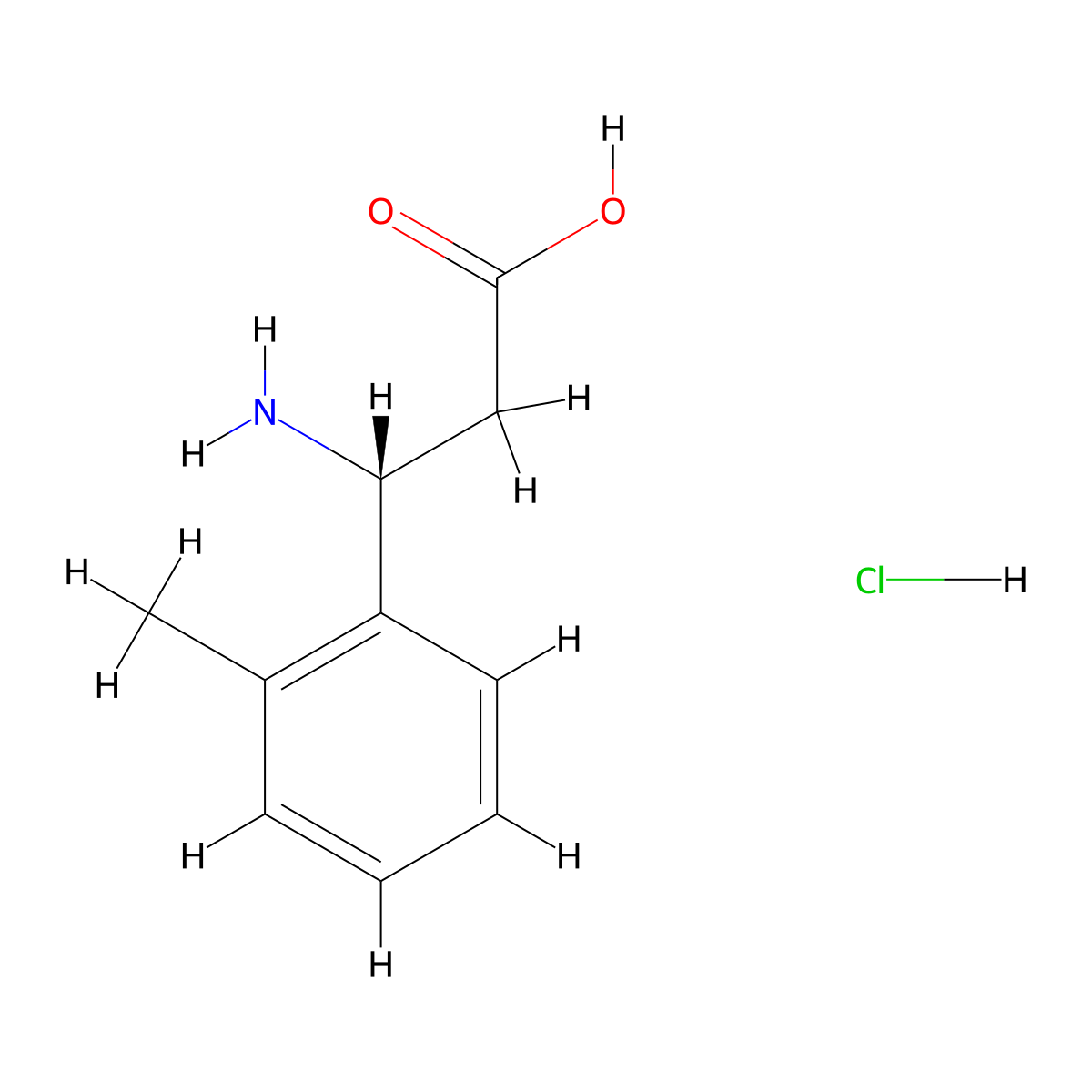 (3R)-3-amino-3-(2-methylphenyl)propanoic acid hydrochloride molecular structure, CAS 499794-59-1