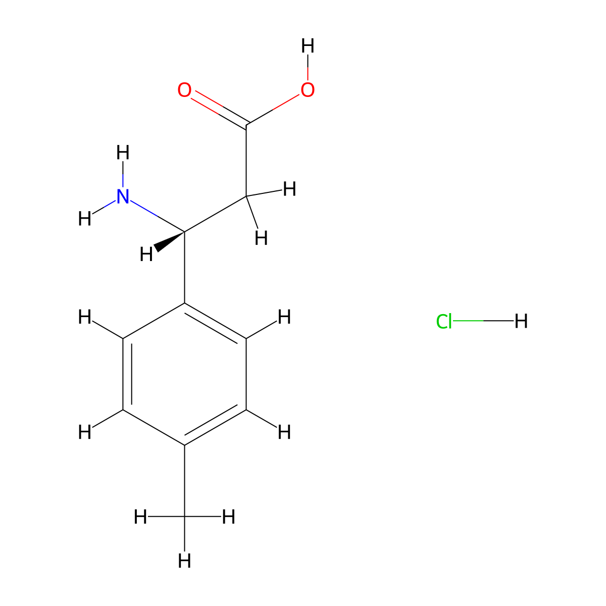 (3R)-3-amino-3-(4-methylphenyl)propanoicacidhydrochloride molecular structure, CAS 499794-61-5