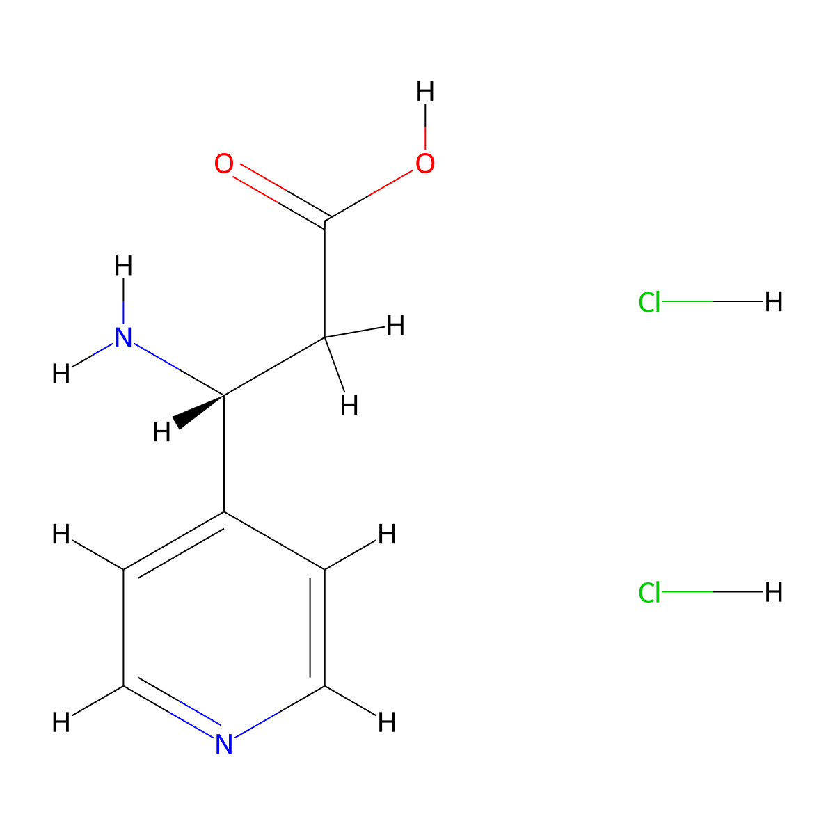 (R)-3-Amino-3-(pyridin-4-yl)propanoic acid dihydrochloride molecular structure, CAS 499794-69-3