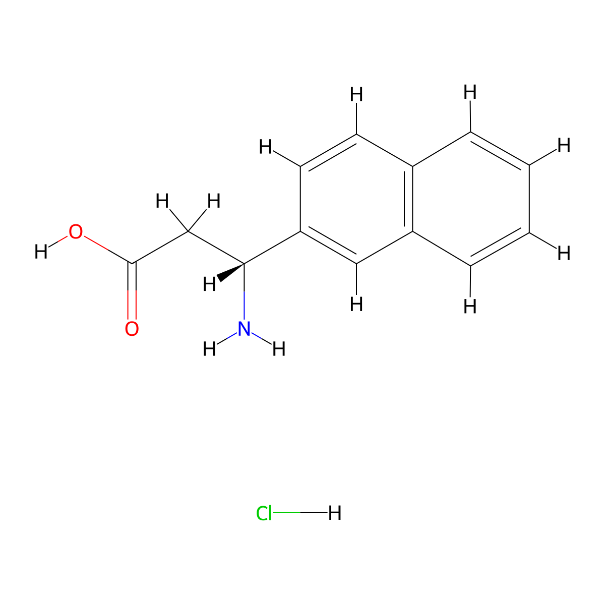 (R)-3-Amino-3-(naphthalen-2-yl)propanoic acid hydrochloride molecular structure, CAS 499794-71-7