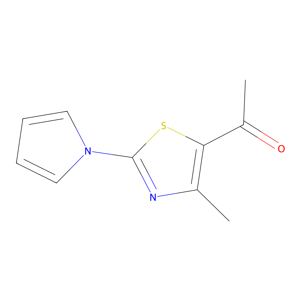 1-[4-methyl-2-(1H-pyrrol-1-yl)-1,3-thiazol-5-yl]ethan-1-one molecular structure, CAS 499796-81-5
