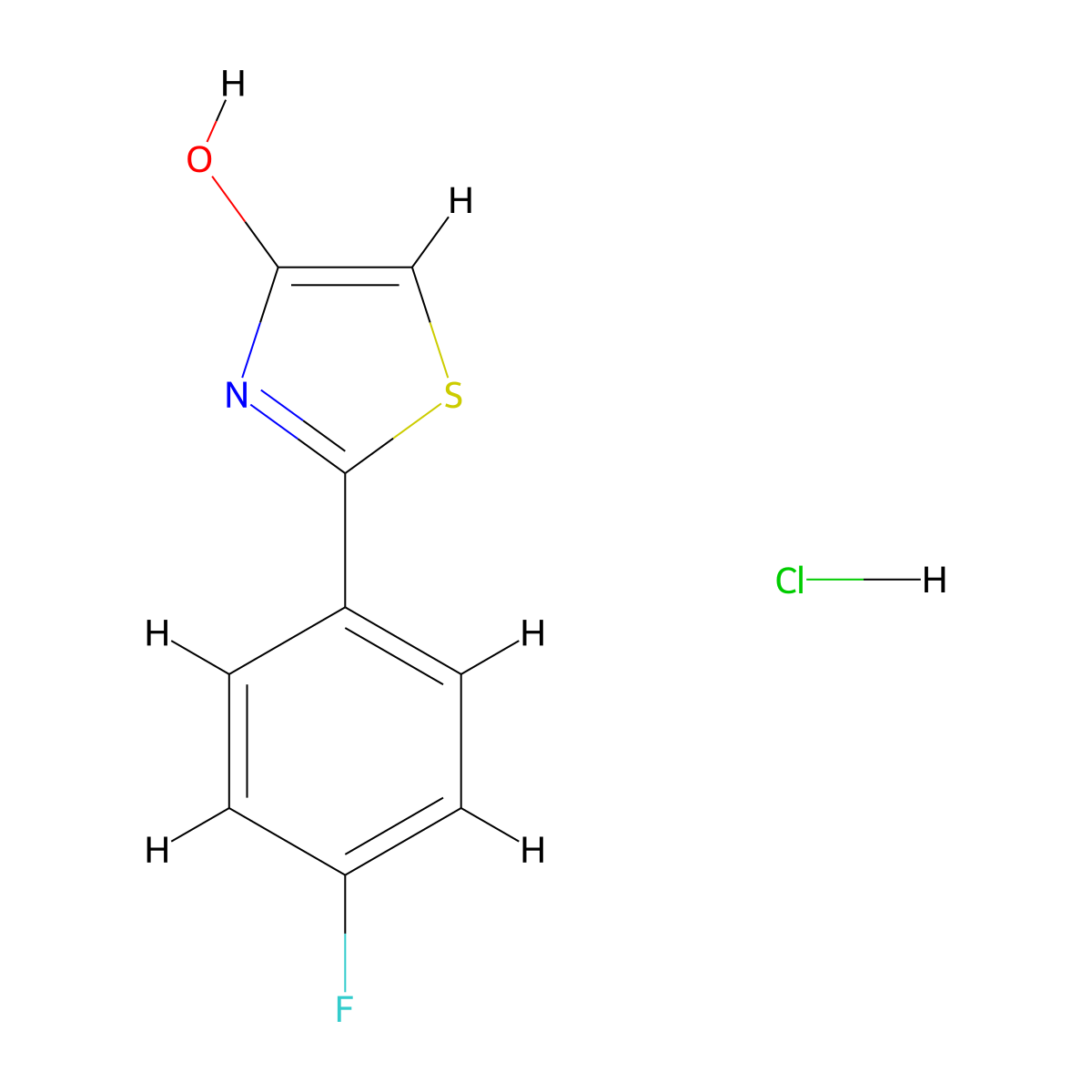 2-(4-Fluorophenyl)-1,3-thiazol-4-ol hydrochloride molecular structure, CAS 499796-85-9