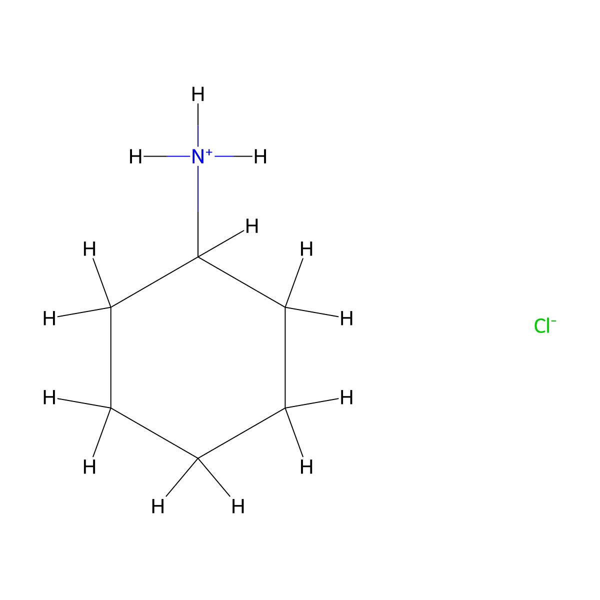 Cyclohexylazanium;chloride molecular structure, CAS 4998-76-9