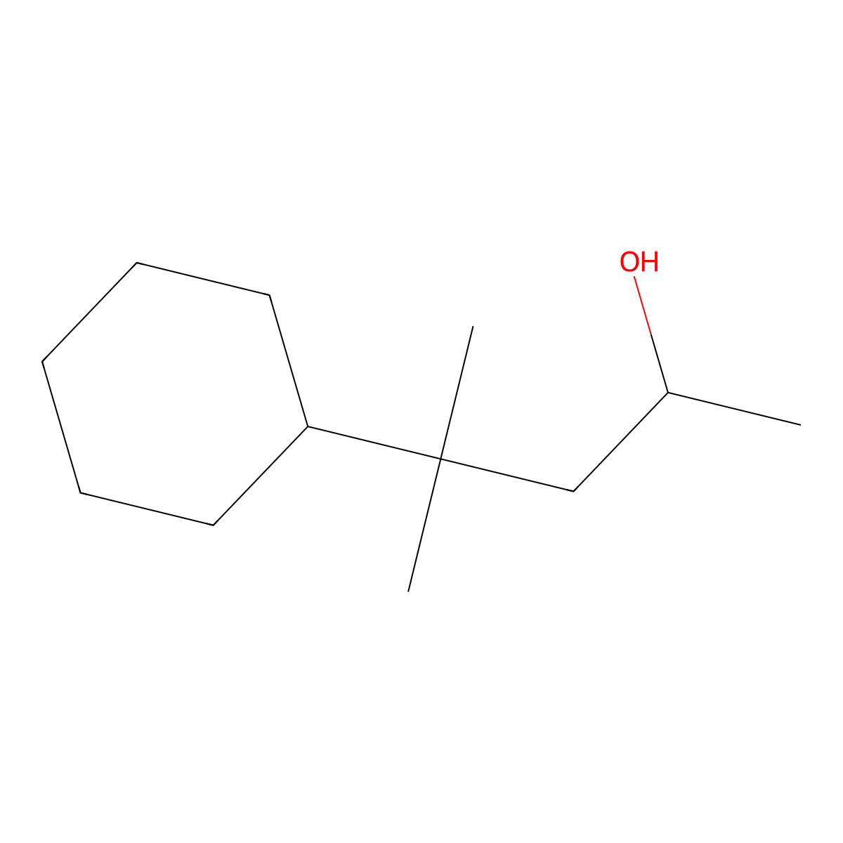 4-Cyclohexyl-4-methylpentan-2-ol molecular structure, CAS 4999-47-7