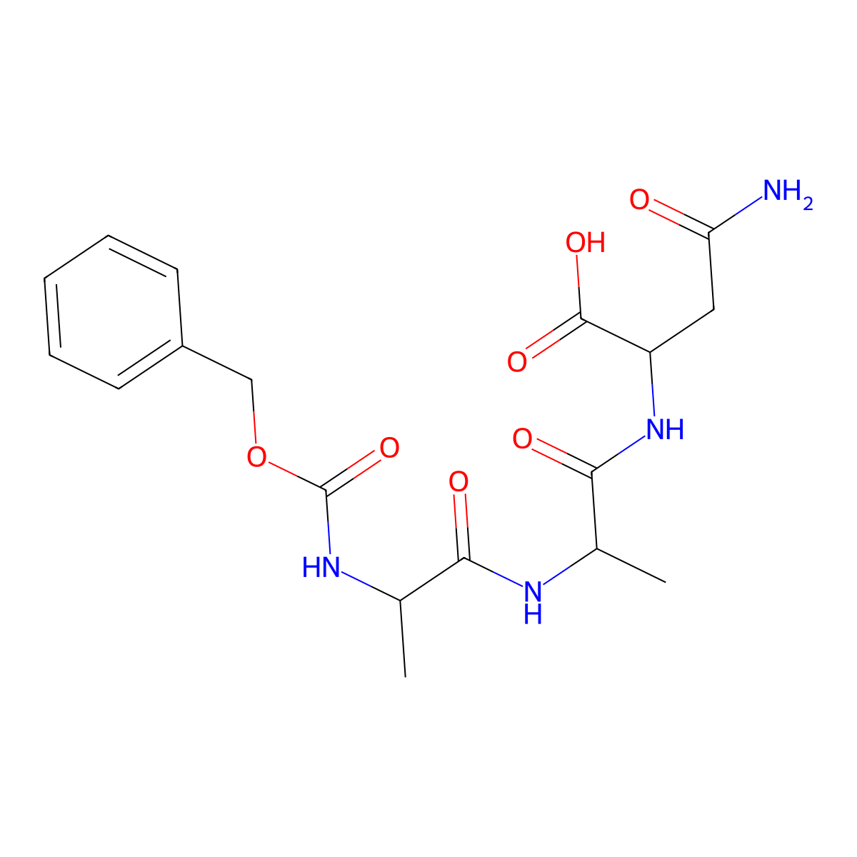 L-Asparagine, N-[(phenylmethoxy)carbonyl]-L-alanyl-L-alanyl- molecular structure, CAS 499969-23-2