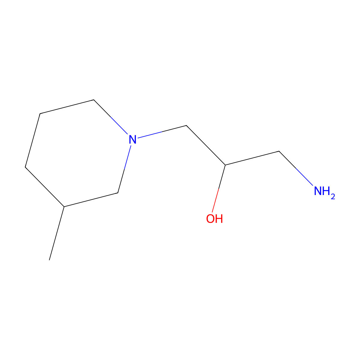 1-Amino-3-(3-methylpiperidin-1-yl)propan-2-ol molecular structure, CAS 499975-59-6