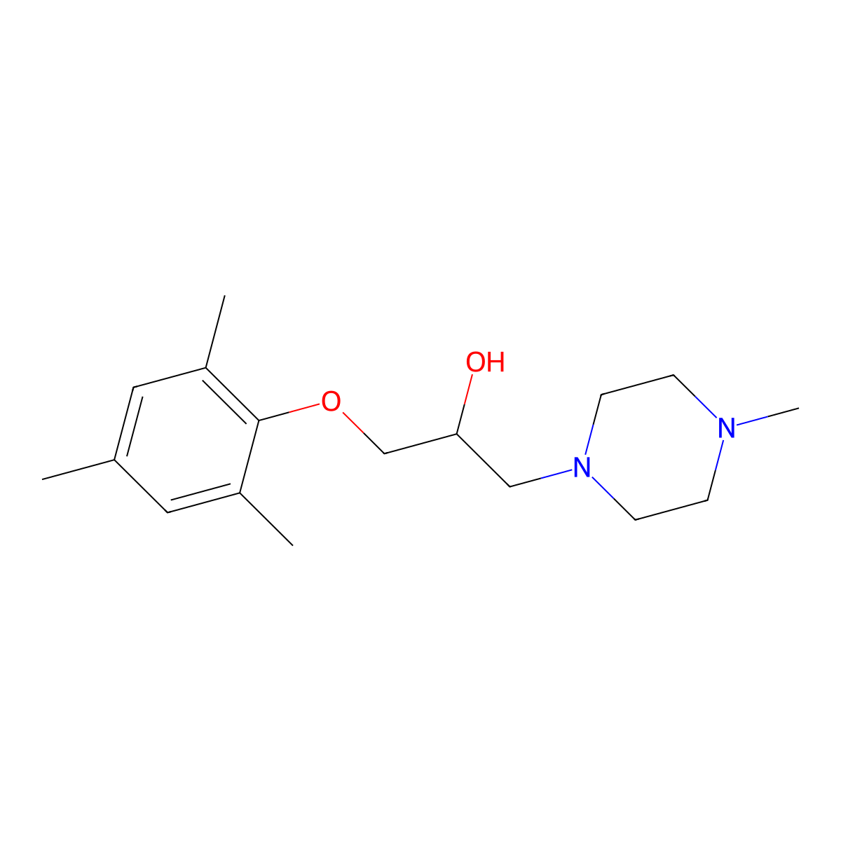1-(4-Methylpiperazin-1-yl)-3-(2,4,6-trimethylphenoxy)propan-2-ol molecular structure, CAS 499976-66-8