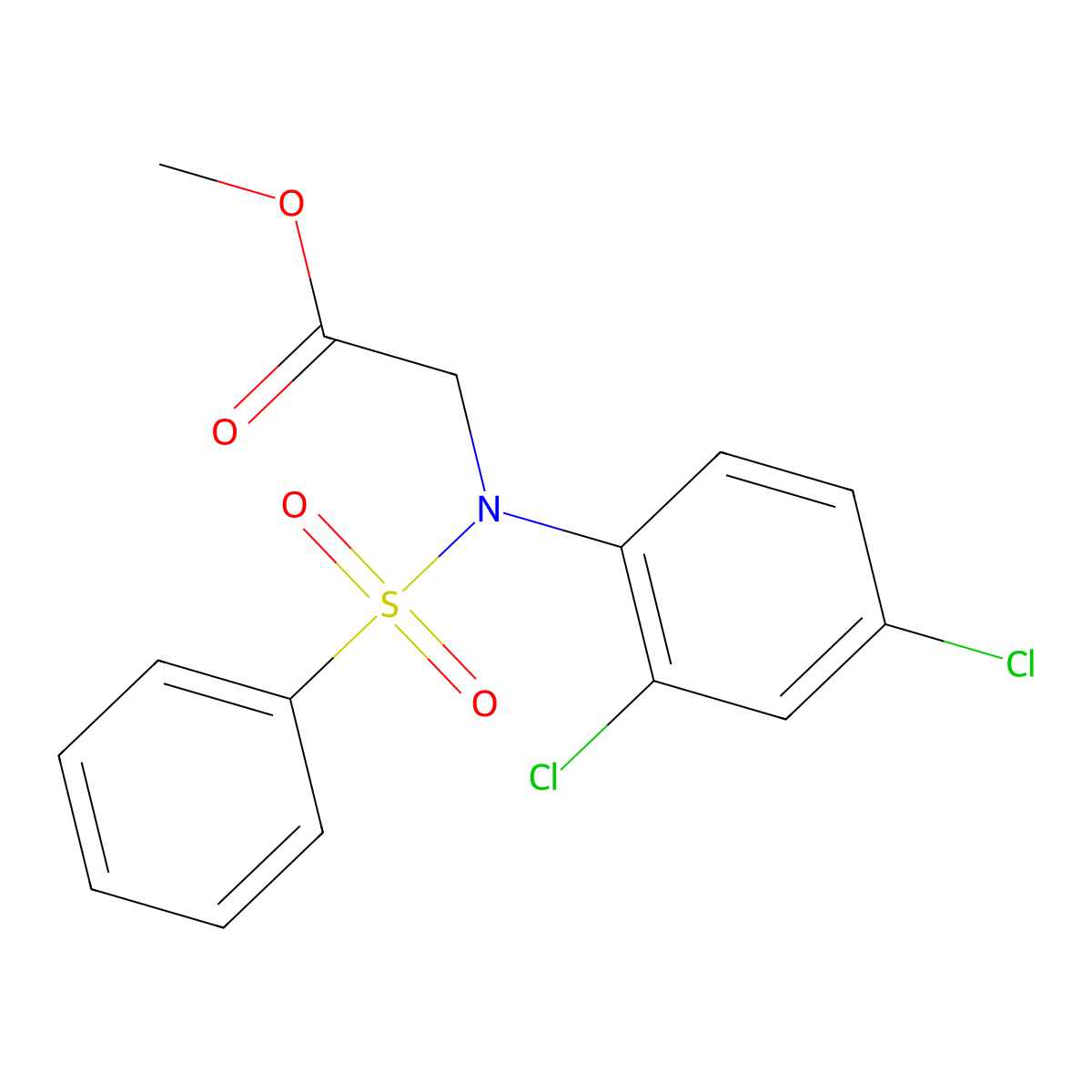 Methyl N-(2,4-dichlorophenyl)-N-(phenylsulfonyl)glycinate molecular structure, CAS 499979-78-1