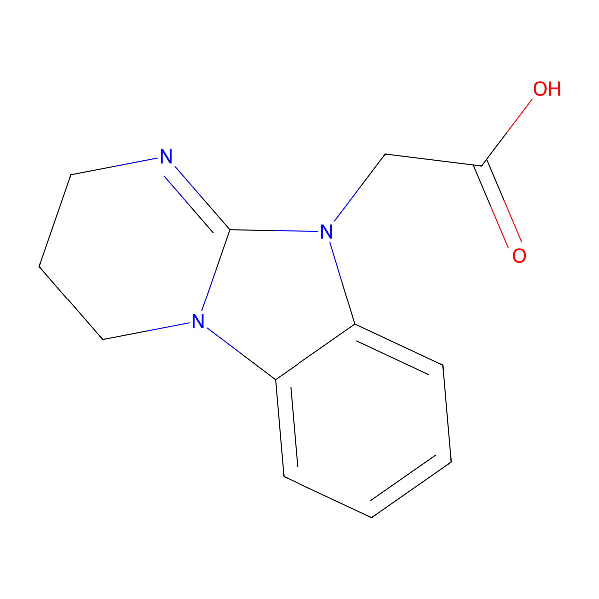 3,4-dihydropyrimido[1,2-a]benzimidazol-10(2H)-ylacetic acid molecular structure, CAS 499980-71-1