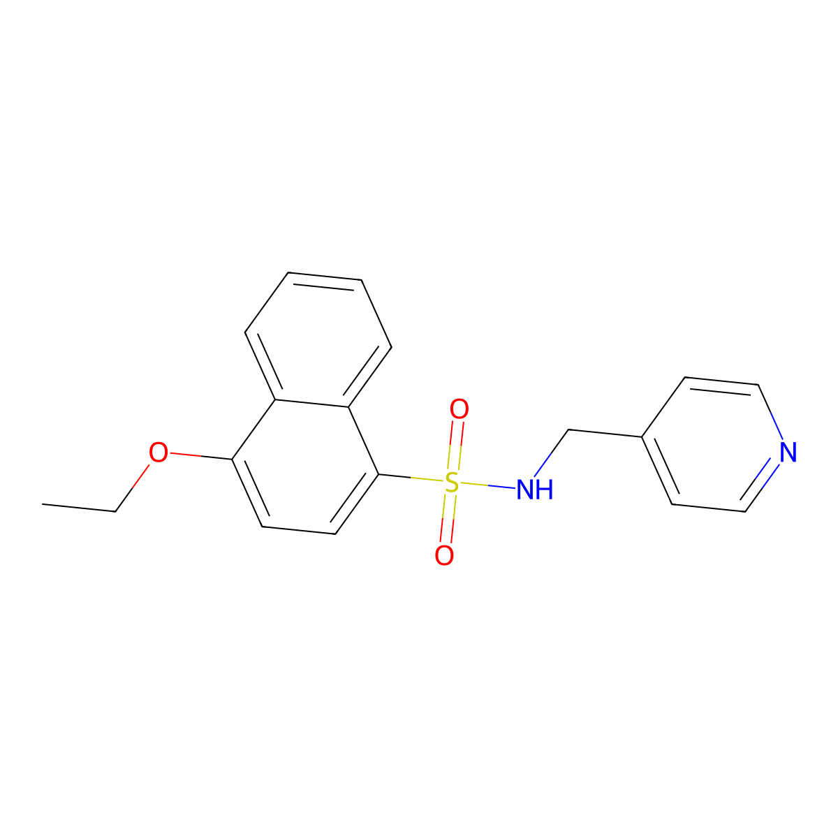 4-ethoxy-N-(pyridin-4-ylmethyl)naphthalene-1-sulfonamide molecular structure, CAS 499981-07-6