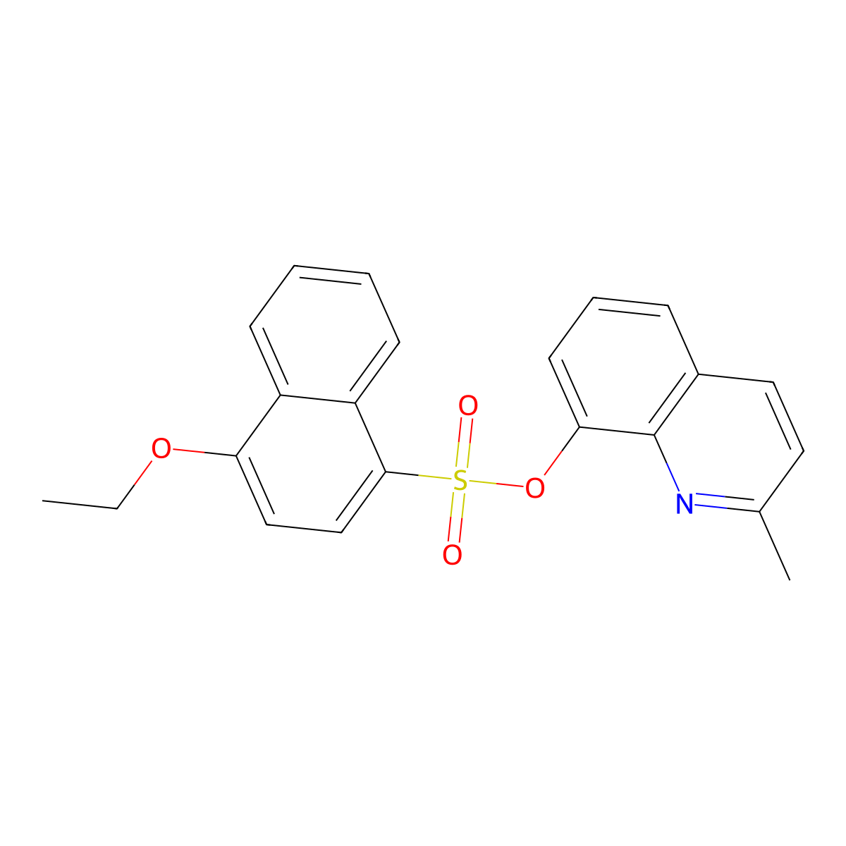 2-Methyl-8-quinolyl 4-ethoxynaphthalenesulfonate molecular structure, CAS 499981-08-7