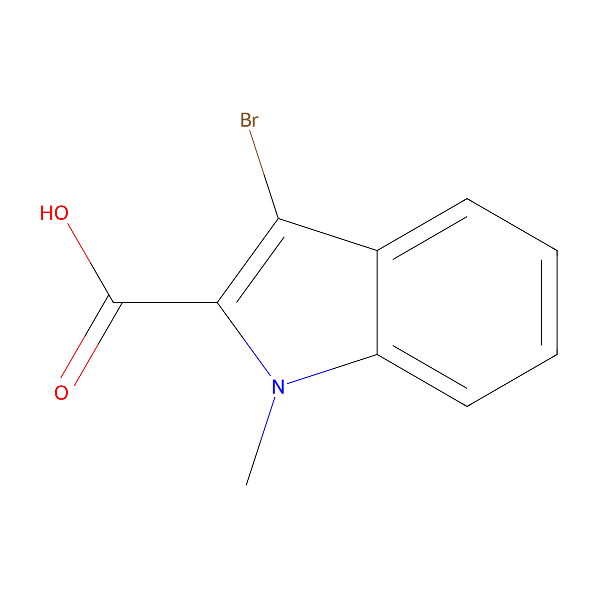 3-Bromo-1-methyl-1H-indole-2-carboxylic acid molecular structure, CAS 499983-77-6