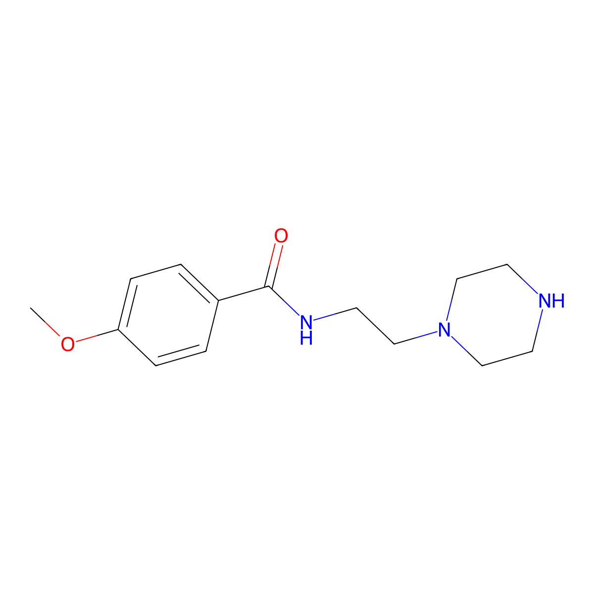 4-Methoxy-N-[2-(piperazin-1-yl)ethyl]benzamide molecular structure, CAS 499985-25-0