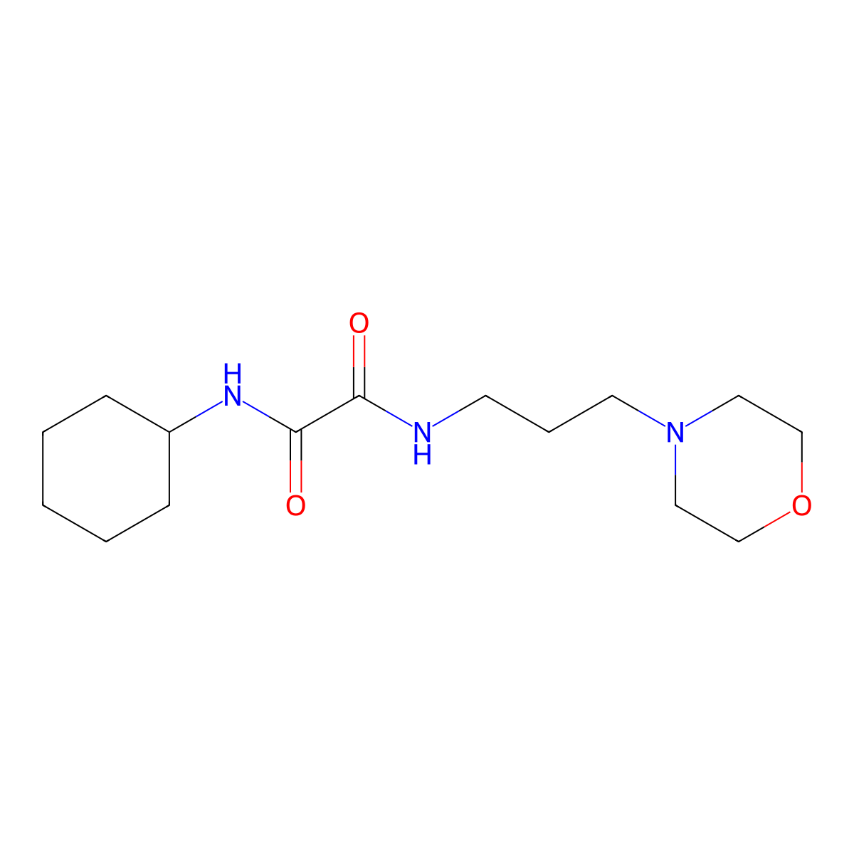 N'-cyclohexyl-N-(3-morpholin-4-ylpropyl)oxamide molecular structure, CAS 499985-74-9