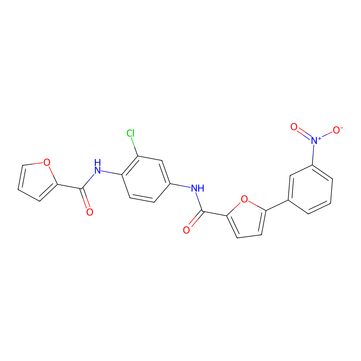 N-[3-chloro-4-(2-furoylamino)phenyl]-5-(3-nitrophenyl)-2-furamide molecular structure, CAS 499986-26-4