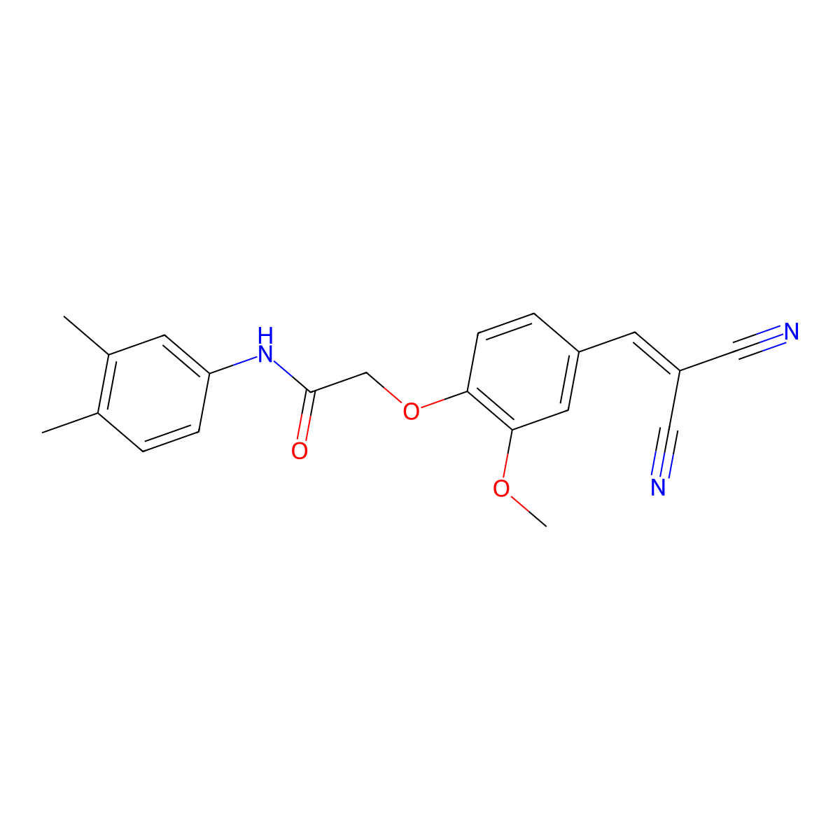 2-(4-(2,2-Dicyanovinyl)-2-methoxyphenoxy)-N-(3,4-dimethylphenyl)acetamide molecular structure, CAS 499986-38-8