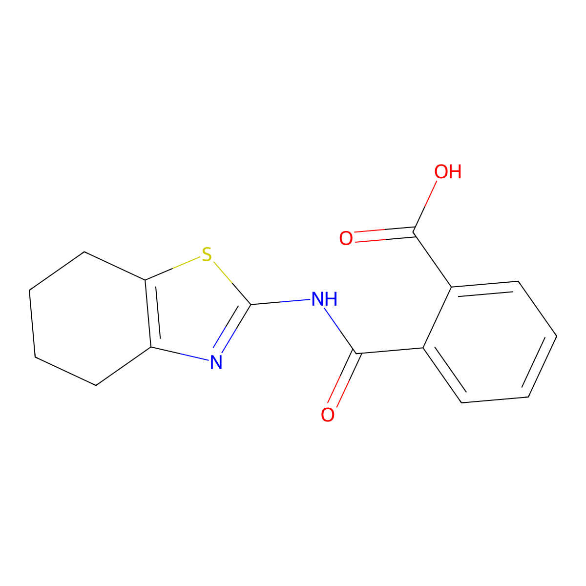 2-(4,5,6,7-Tetrahydro-1,3-benzothiazol-2-ylcarbamoyl)benzoic acid molecular structure, CAS 499986-55-9