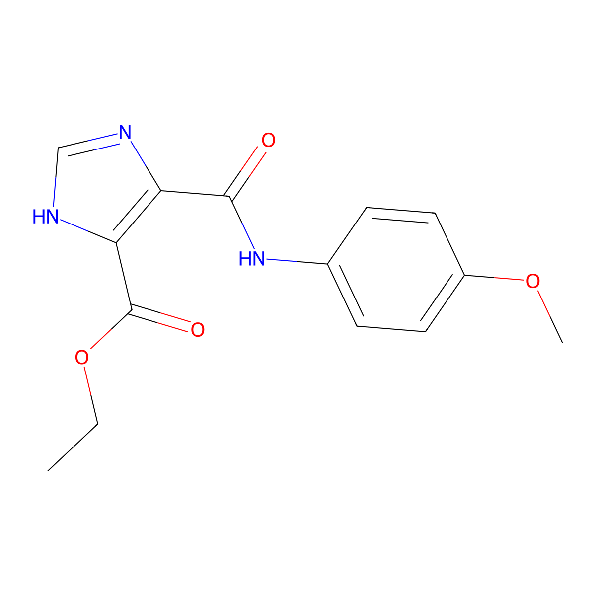 ethyl 4-((4-methoxyphenyl)carbamoyl)-1H-imidazole-5-carboxylate molecular structure, CAS 499986-60-6