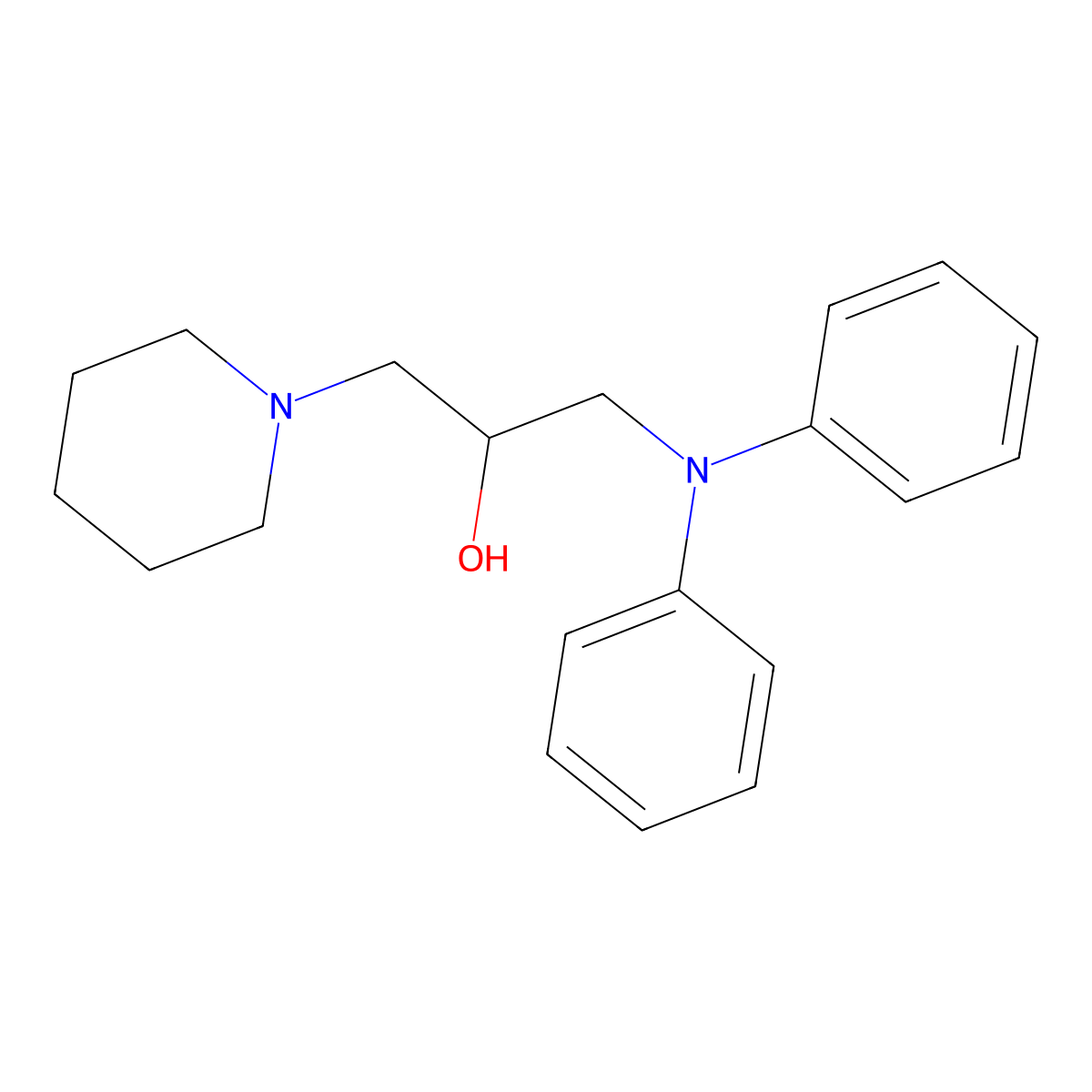 1-(N-phenylanilino)-3-piperidin-1-ylpropan-2-ol molecular structure, CAS 499987-00-7