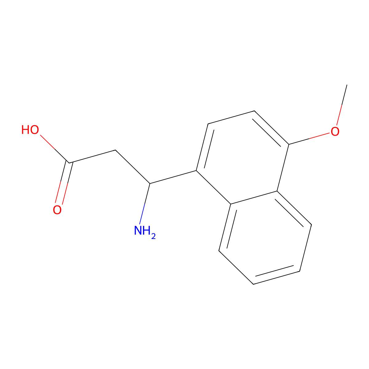 3-Amino-3-(4-methoxy-naphthalen-1-yl)-propionic acid molecular structure, CAS 499987-13-2