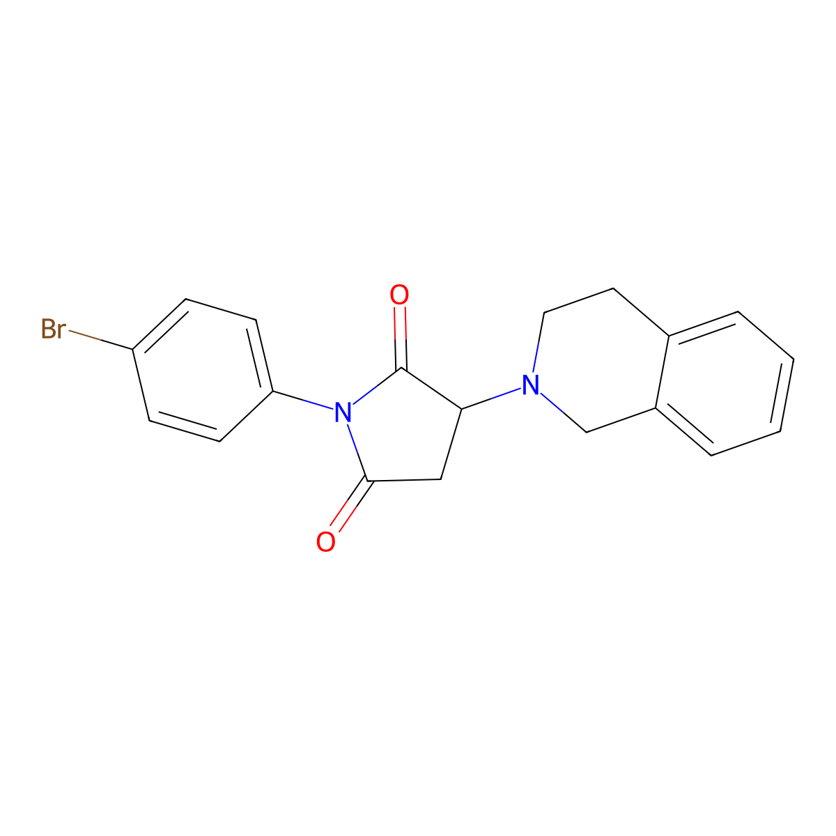 1-(4-bromophenyl)-3-(3,4-dihydroisoquinolin-2(1H)-yl)pyrrolidine-2,5-dione molecular structure, CAS 499987-43-8