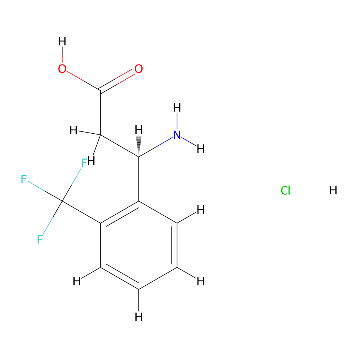 (3R)-3-Amino-3-[2-(trifluoromethyl)phenyl]propanoic acid;hydrochloride molecular structure, CAS 499995-64-1