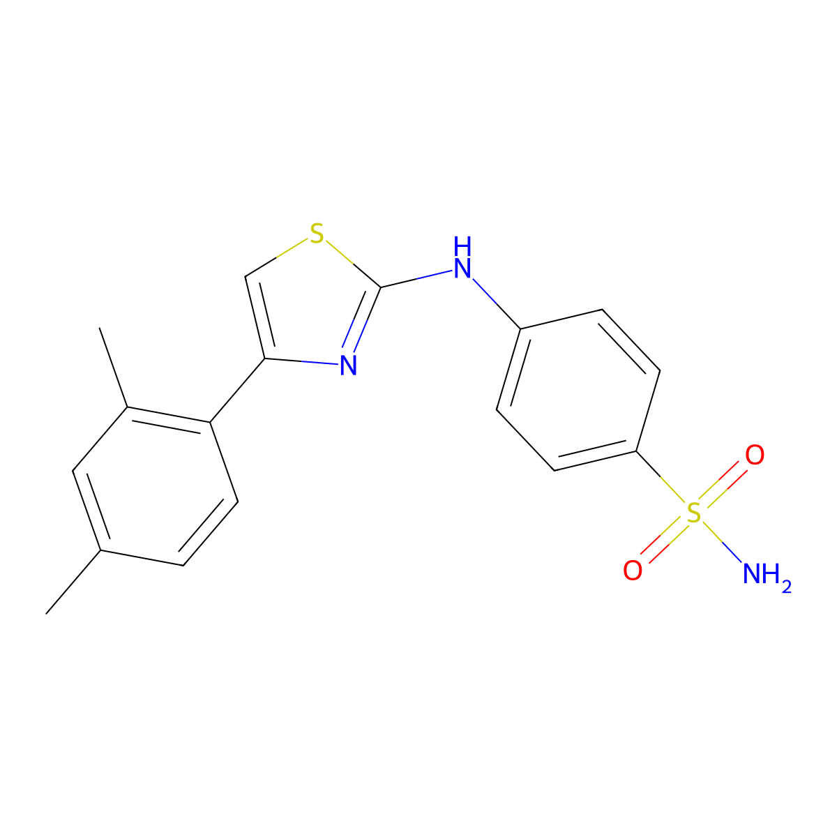 4-[[4-(2,4-Dimethylphenyl)-1,3-thiazol-2-yl]amino]benzenesulfonamide molecular structure, CAS 499996-17-7