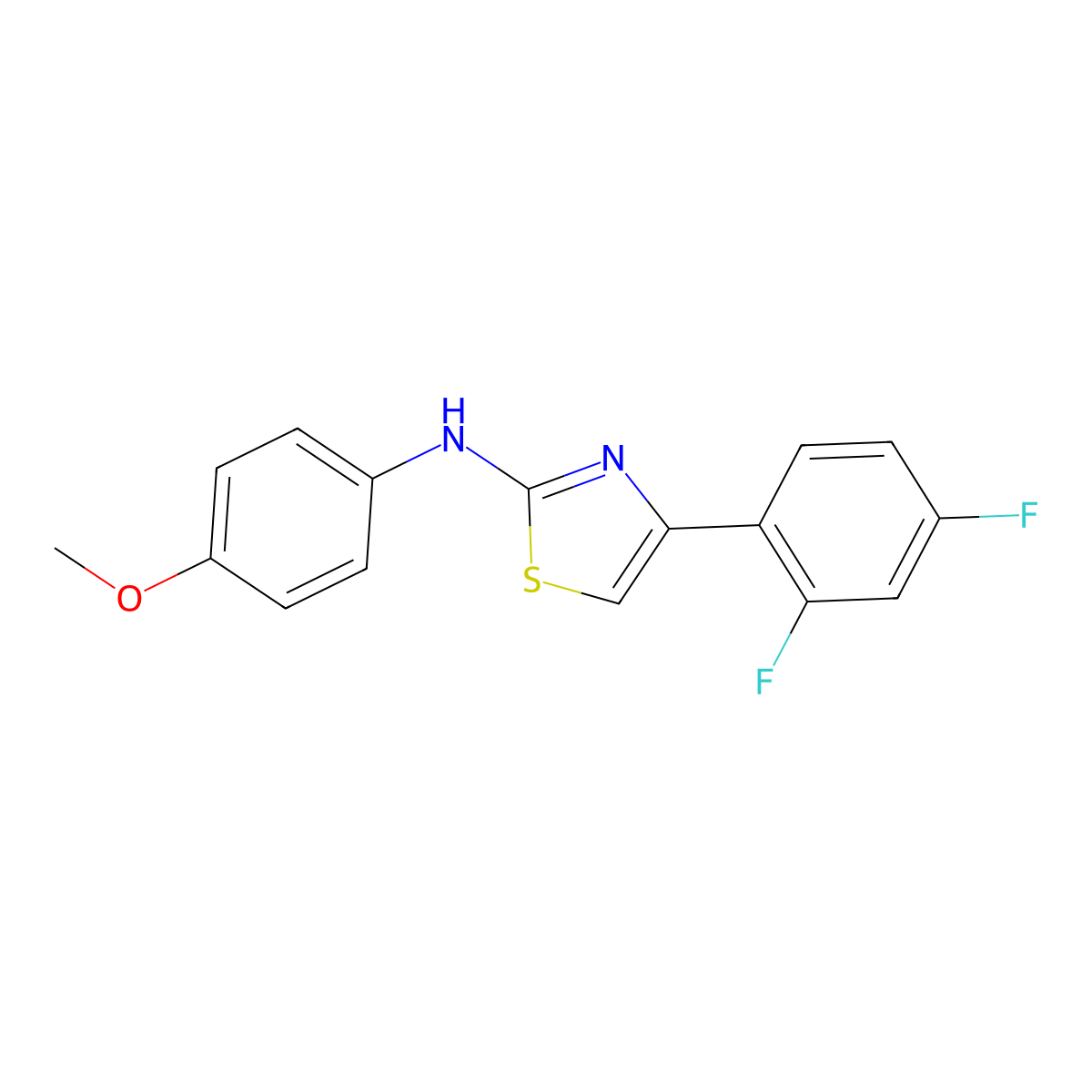 4-(2,4-difluorophenyl)-N-(4-methoxyphenyl)-1,3-thiazol-2-amine molecular structure, CAS 499996-25-7