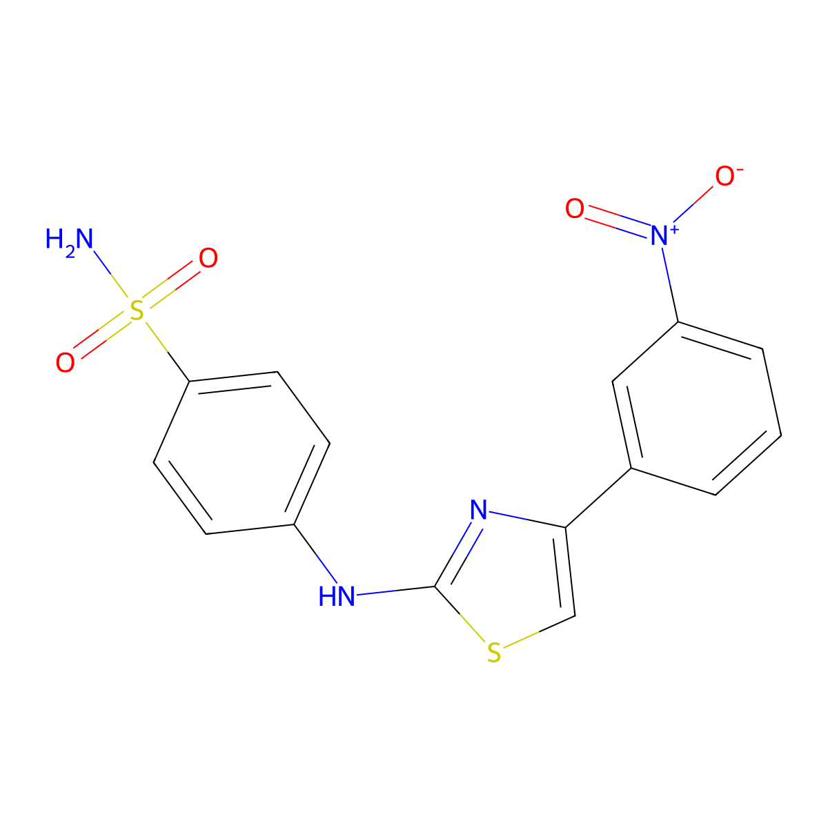 4-[[4-(3-Nitrophenyl)-1,3-thiazol-2-yl]amino]benzenesulfonamide molecular structure, CAS 499996-31-5