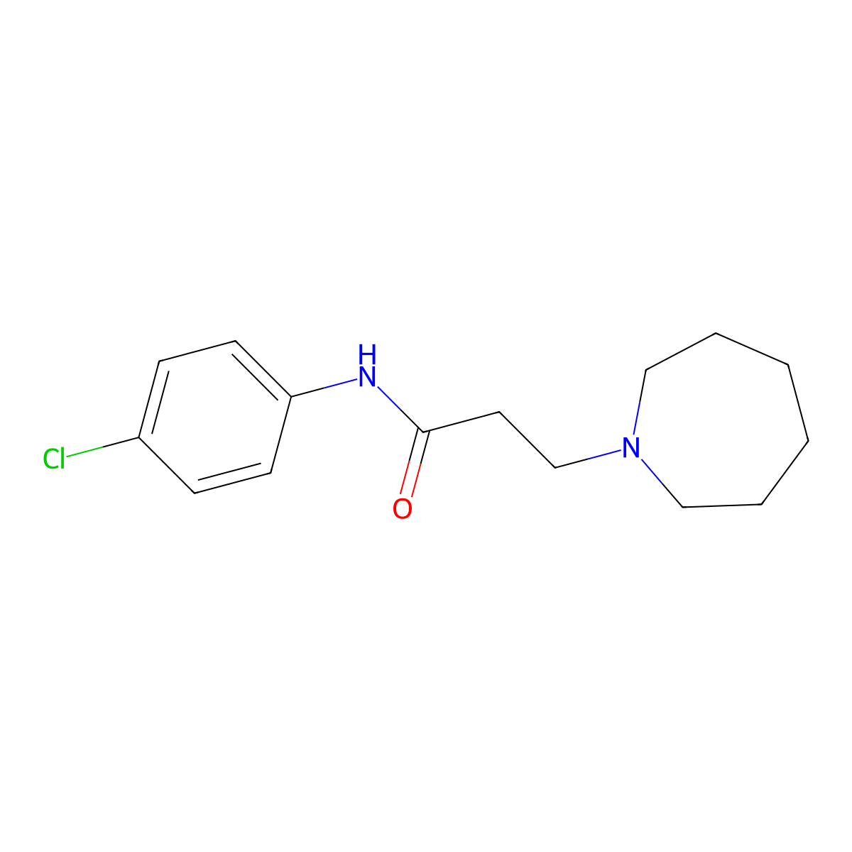 3-(azepan-1-yl)-N-(4-chlorophenyl)propanamide molecular structure, CAS 499996-34-8