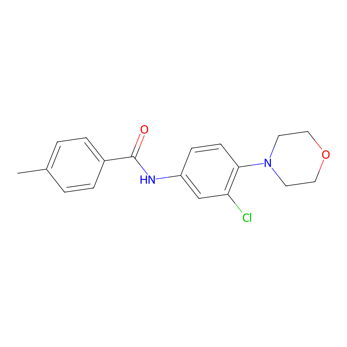 N-(3-chloro-4-morpholin-4-ylphenyl)-4-methylbenzamide molecular structure, CAS 499996-64-4
