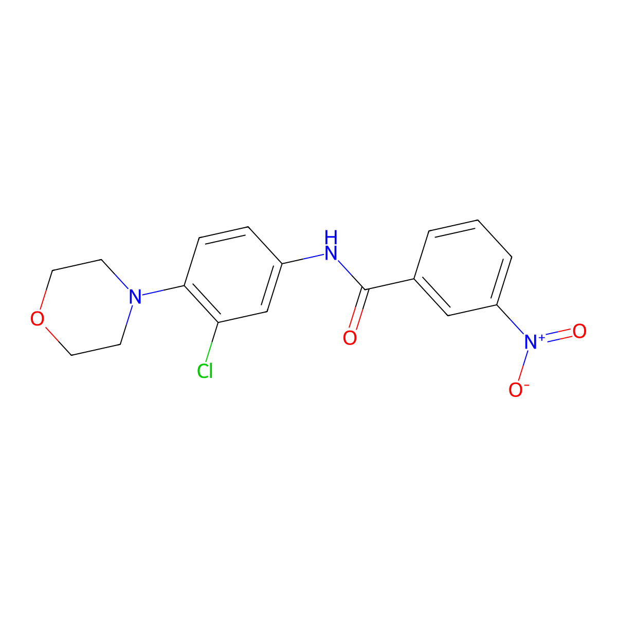 N-(3-chloro-4-morpholin-4-ylphenyl)-3-nitrobenzamide molecular structure, CAS 499996-66-6