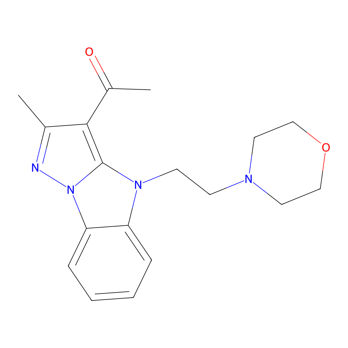 1-[2-Methyl-4-(2-morpholin-4-ylethyl)pyrazolo[1,5-a]benzimidazol-3-yl]ethanone molecular structure, CAS 499997-19-2