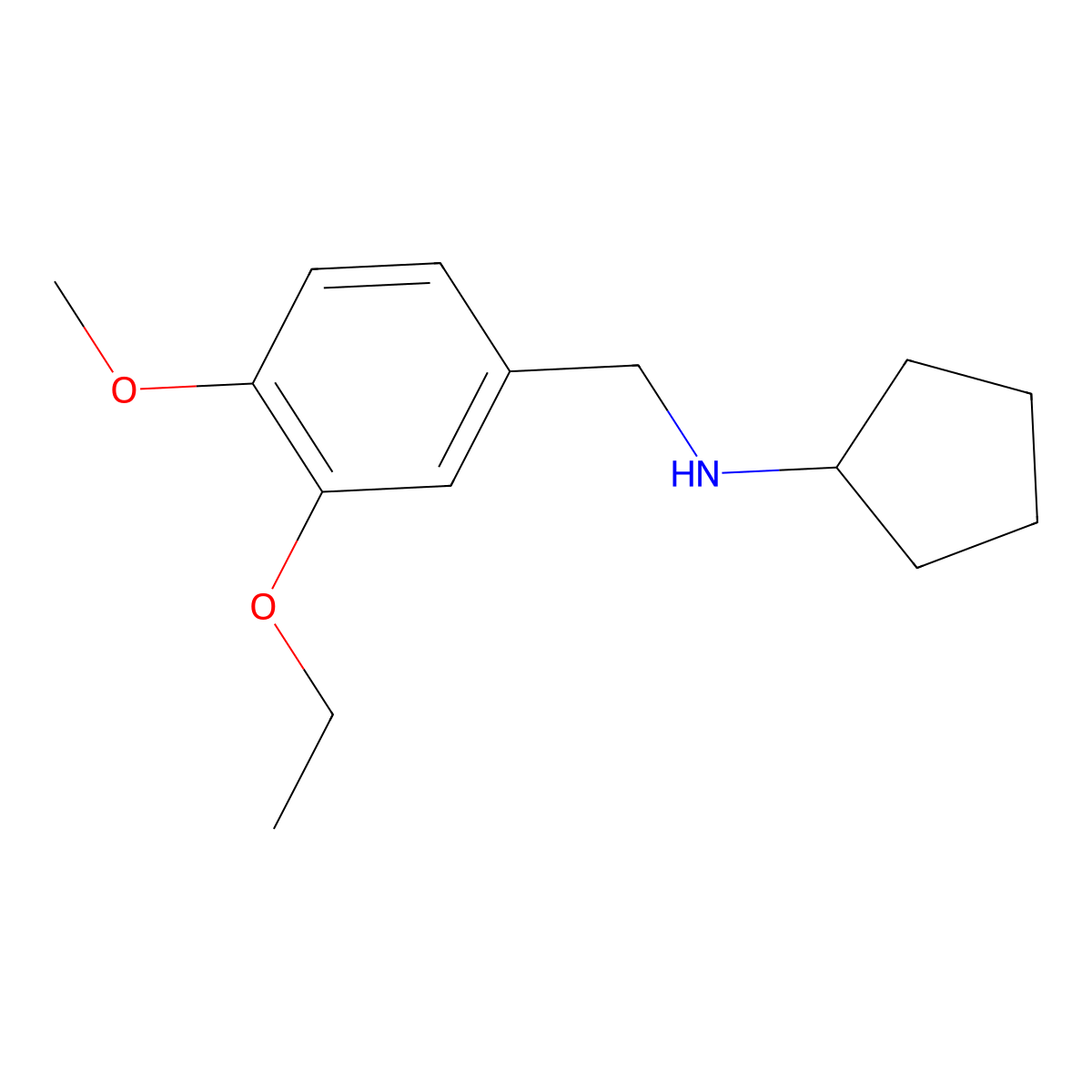 N-(3-ethoxy-4-methoxybenzyl)cyclopentanamine molecular structure, CAS 499997-32-9